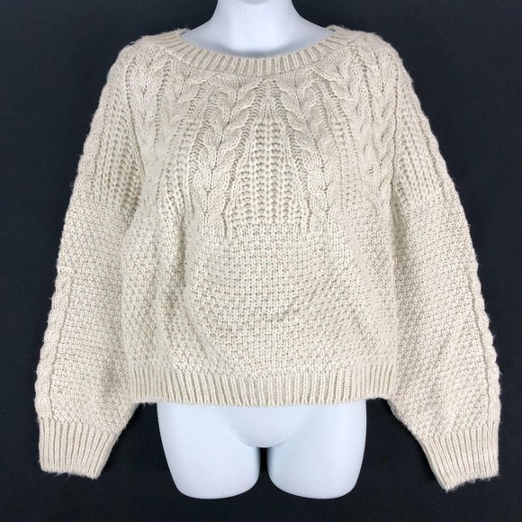 Topshop Sweaters - Topshop Ladies Knit Beige Jumper Oversized Autumn